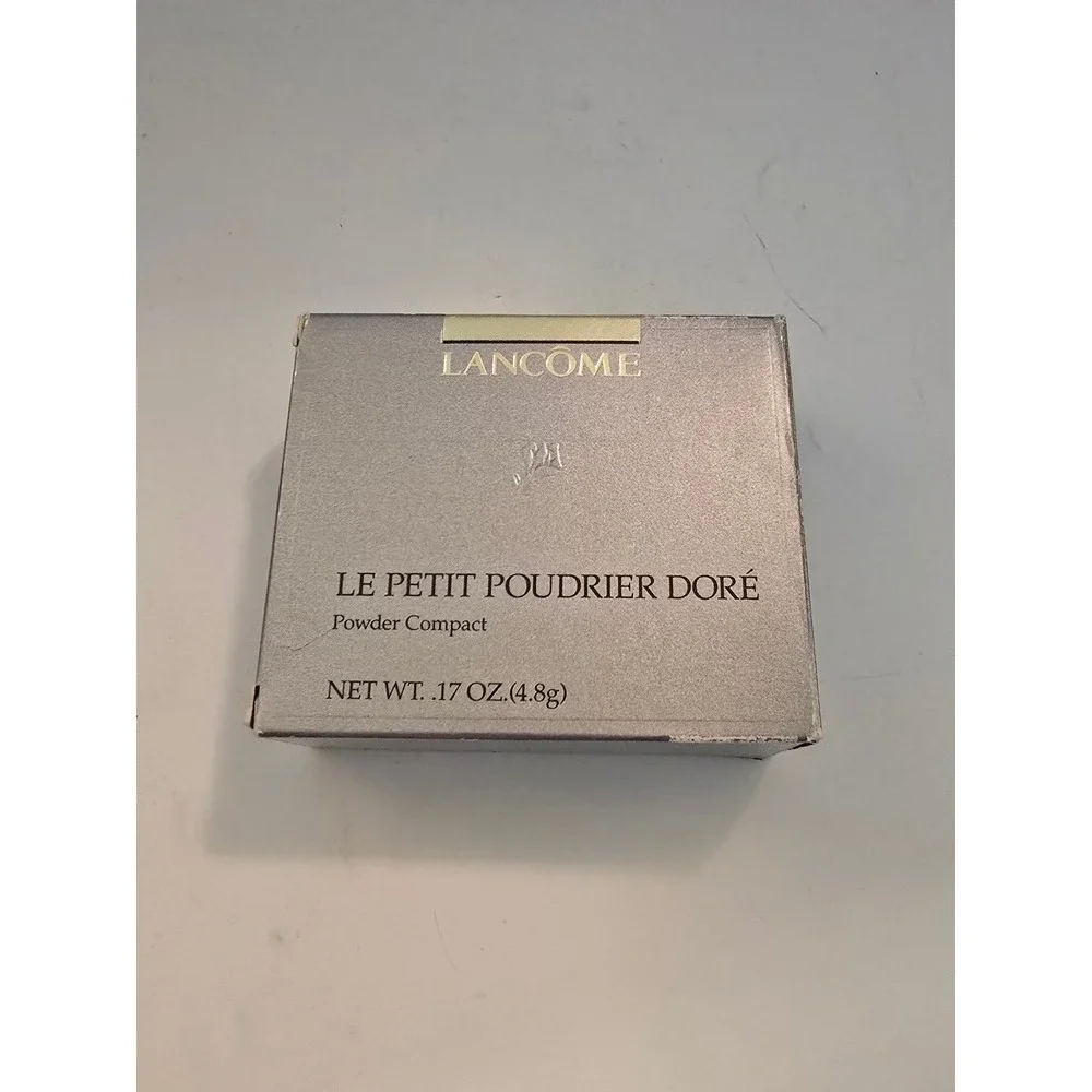 Lancome Le Petit Poudrier Dore Vintage Gold Embossed Powder Compact with Box